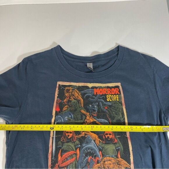 Next Level Apparel Kids Horror Scope Short Sleeve Gray Tee Size L - Picture 6 of 7